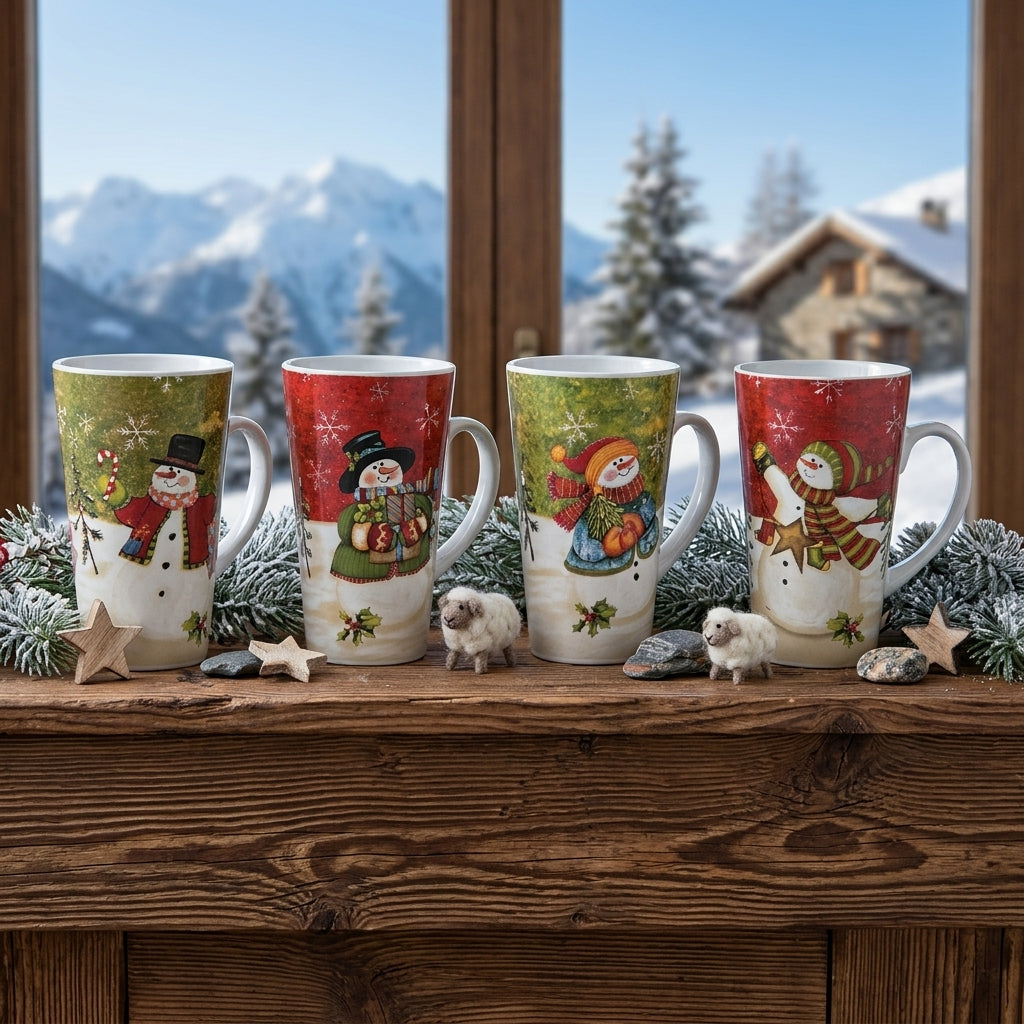 Tasses Hautes Bonhomme de Neige