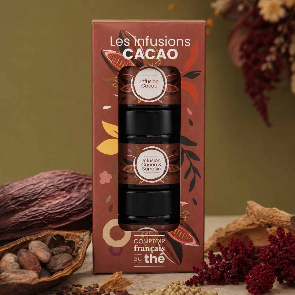 Retouche du coffret Les infusions Cacao